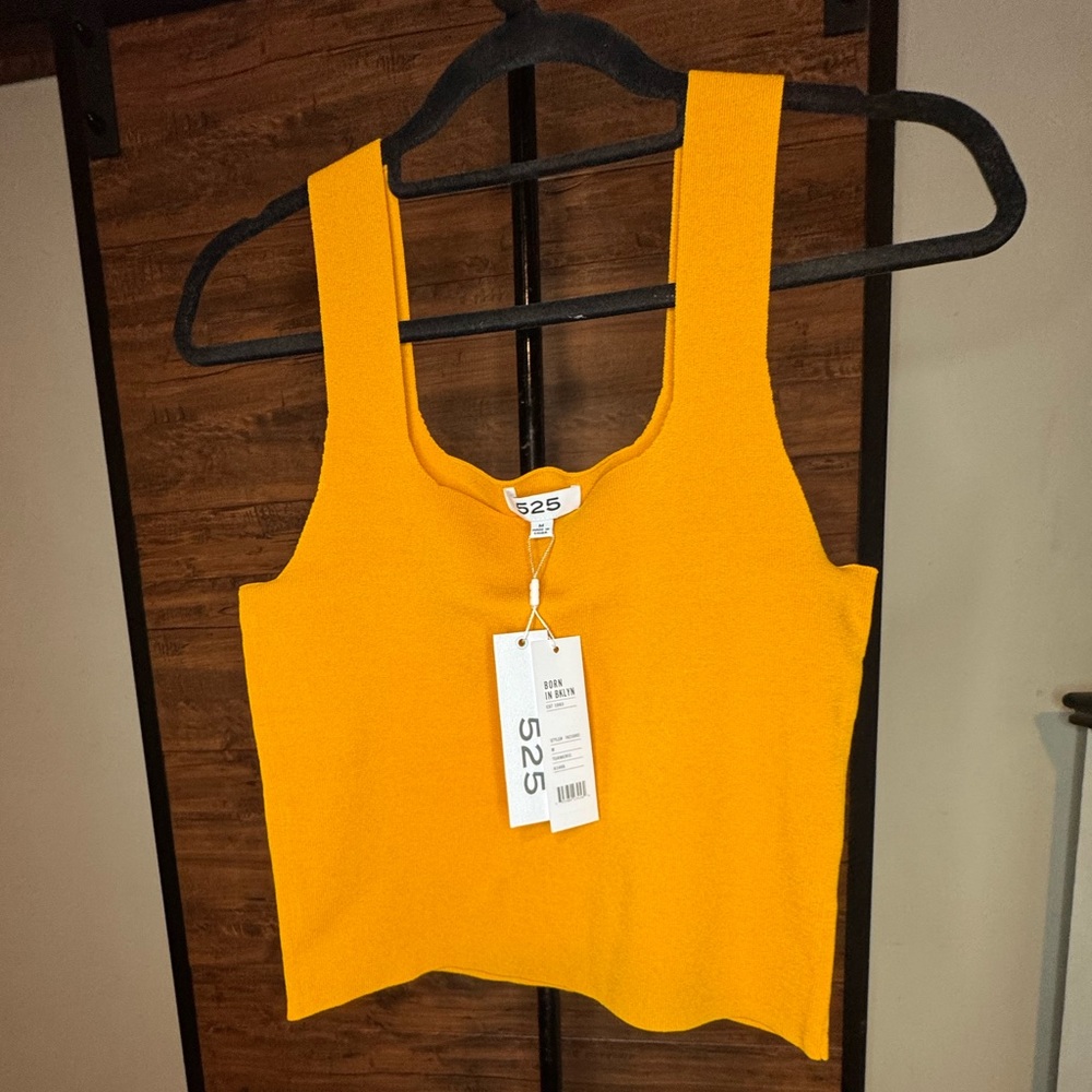 525 America Vibrant Orange Crop Tank Top